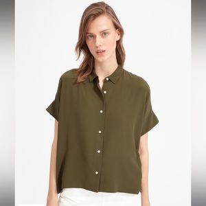 Everlane The Clean Silk Short-Sleeve Square Shirt